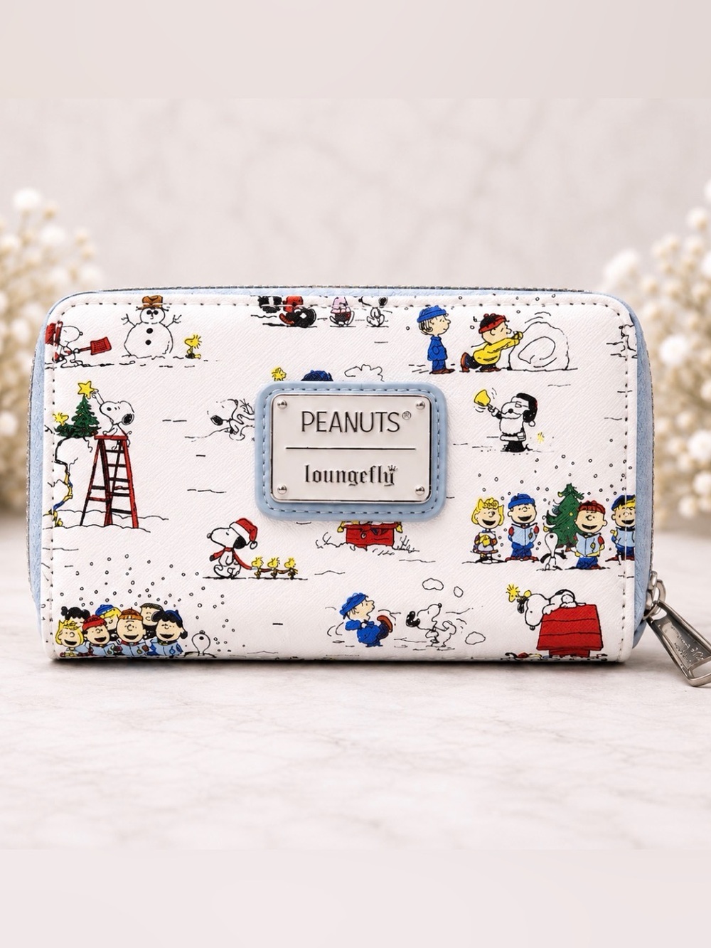 Loungefly Peanuts Snoopy Charlie Brown Zip Around Wallet Continental AOP